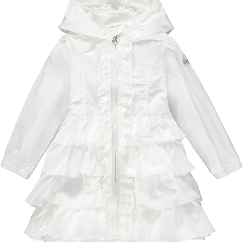 A DEE - Frill Hooded Jacket - White