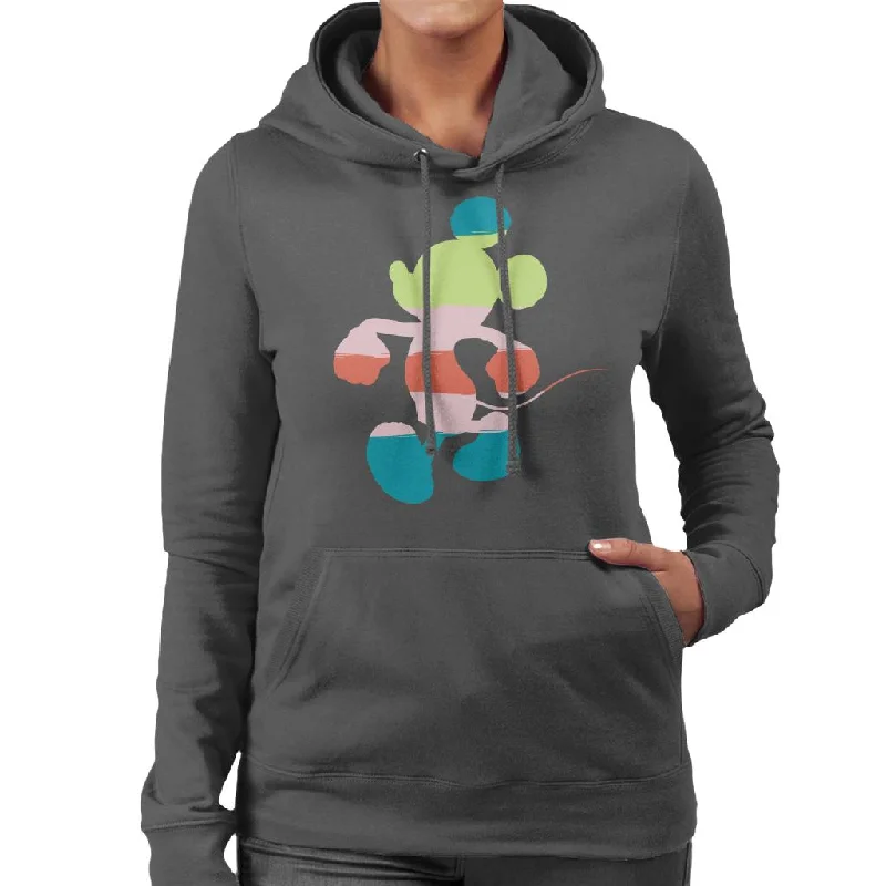 Disney Mickey Mouse Colour Silhouette Women's Hooded Sweatshirt