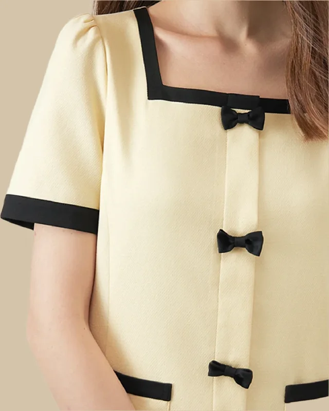 Vivienne Bow-Detail Shift Dress