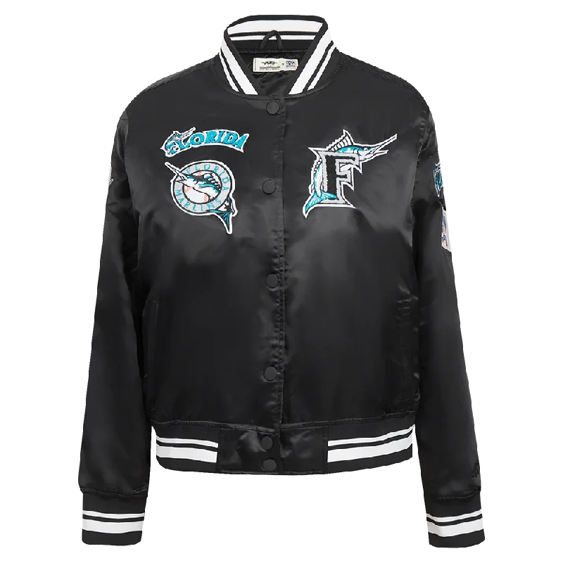 CHAMARRA DE SATÉN MLB MIAMI MARLINS RETRO CLASSICS PARA MUJER