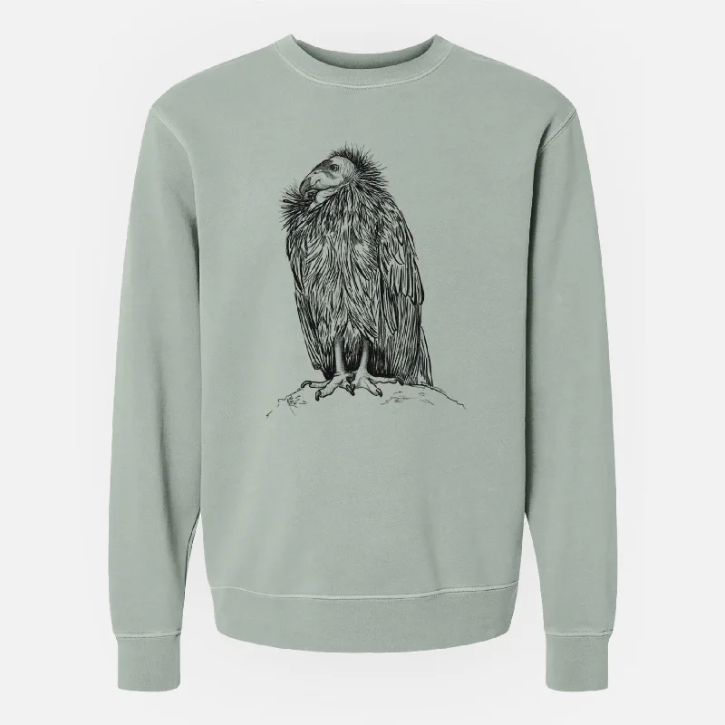 California Condor - Gymnogyps californianus - Unisex Pigment Dyed Crew Sweatshirt