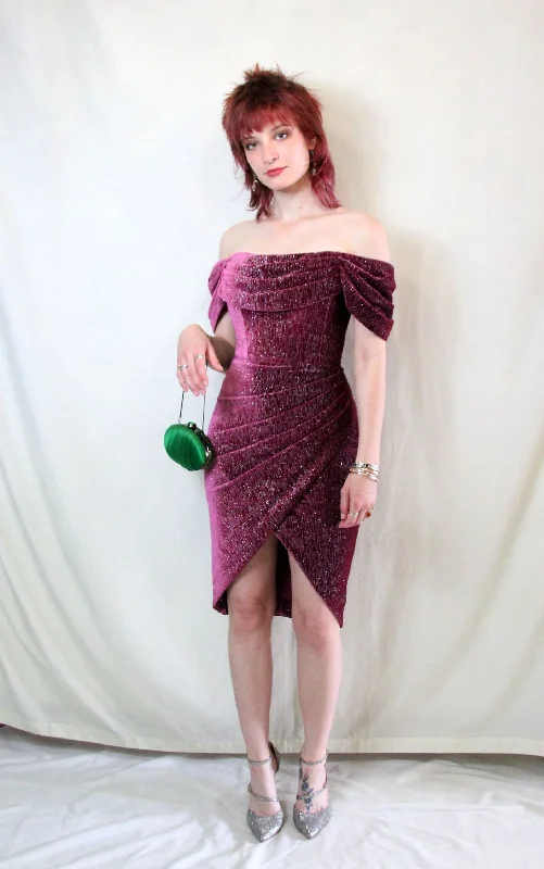 Pink Velvet Cocktail Dress