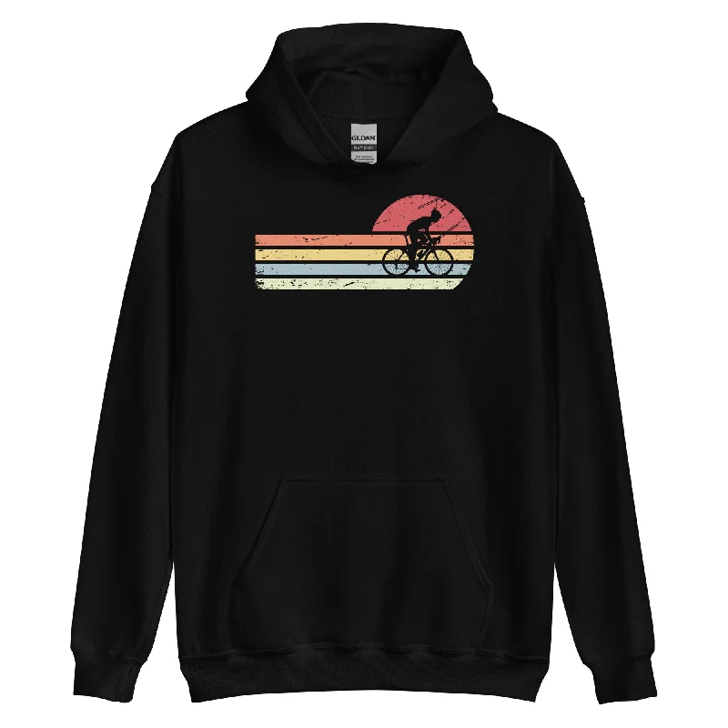 Sonne und Retro Linies - Man Radfahren - Unisex Hoodie