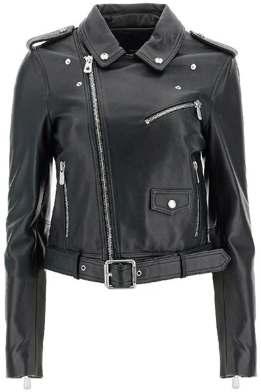 Nappa Leather Biker Jacket  - Black