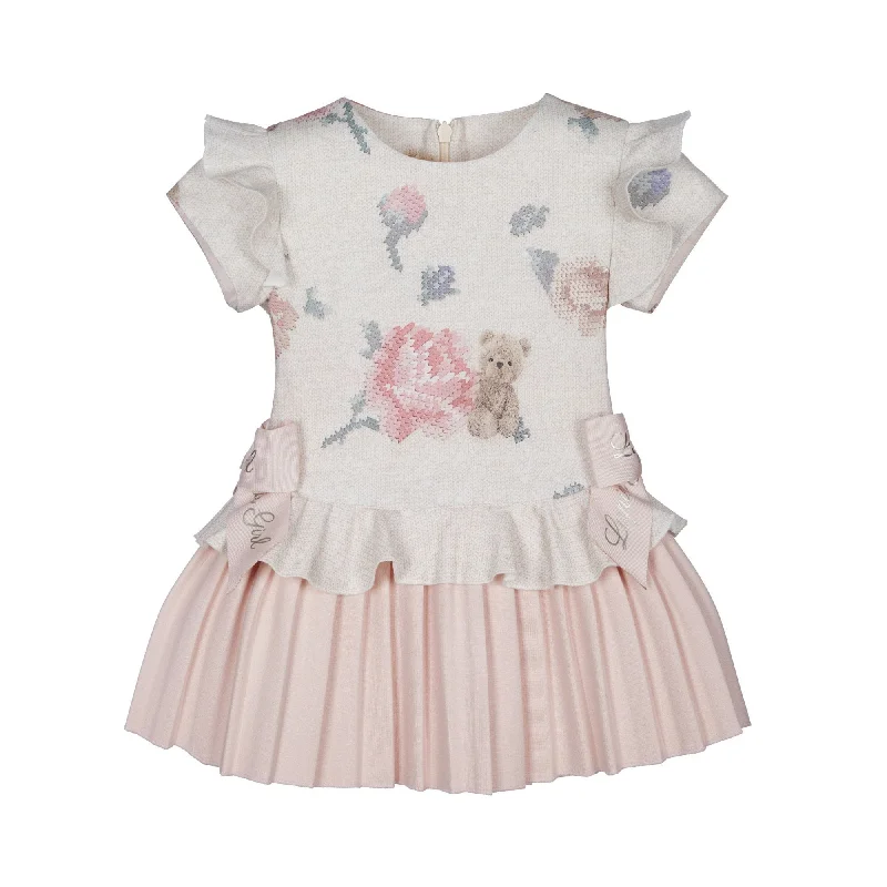 LAPIN HOUSE - Teddy Rose Pleated Dress - Blush