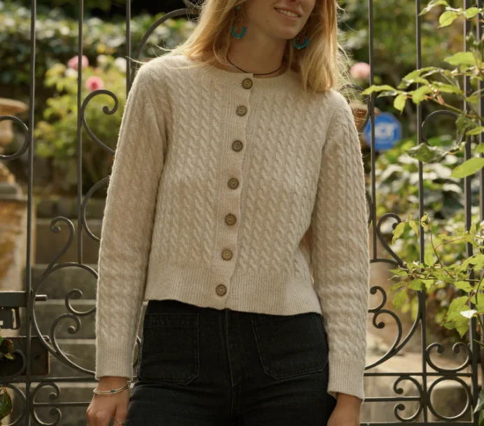 Cable Cardigan - Natural