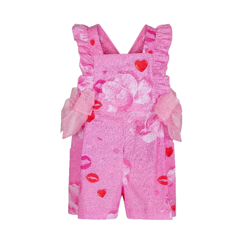 LAPIN HOUSE - Lips & Hearts Overall - Pink