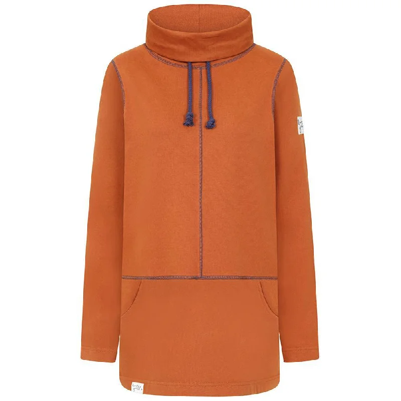 LJ99 - High Neck Sweatshirt With Pockets - Rust