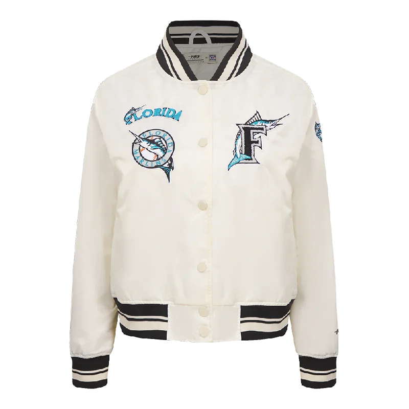 CHAMARRA DE SATÉN MLB MIAMI MARLINS RETRO CLASSICS PARA MUJER