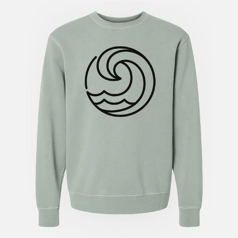 Tidal Wave Circle - Unisex Pigment Dyed Crew Sweatshirt