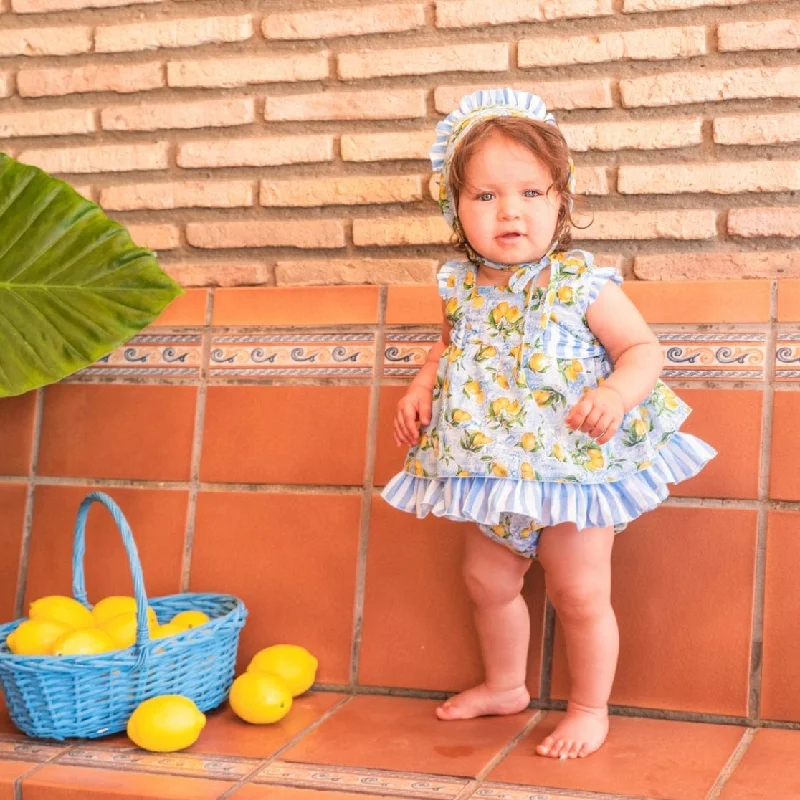 BABINE - Lemon Baby Dress & Bonnet  - Yellow