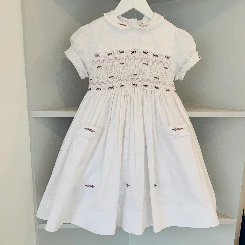 ANNAFIE -  Smocked Rose Dress - Lilac