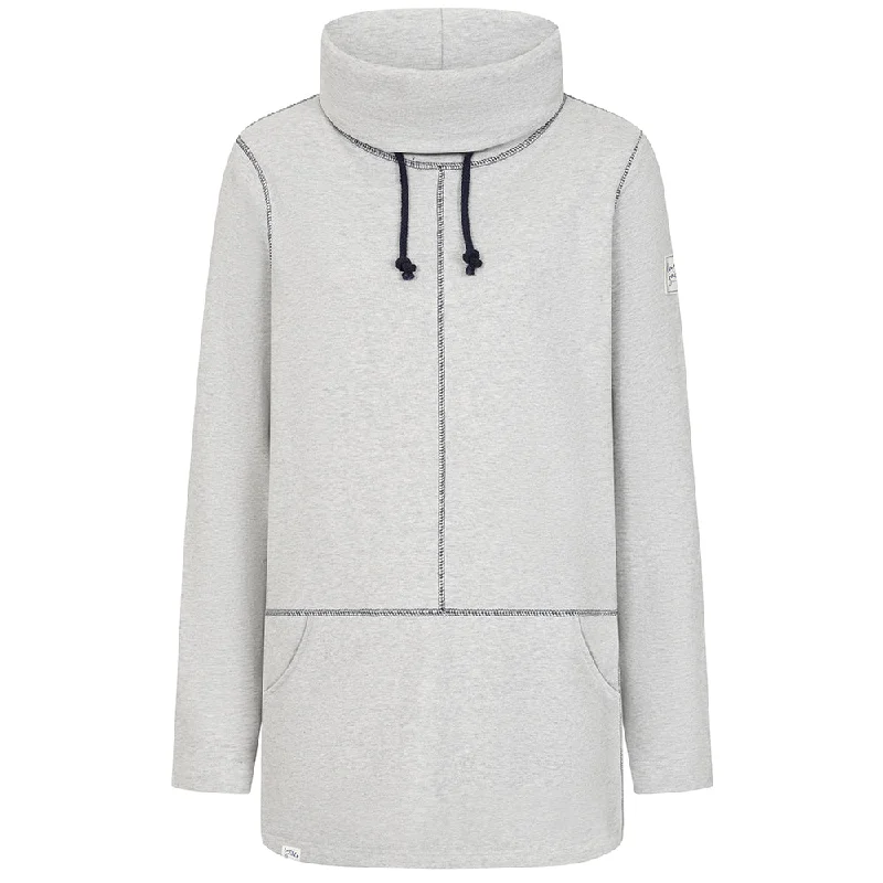 LJ99 - Ladies Plain Roll Neck Sweatshirt - Grey Marle