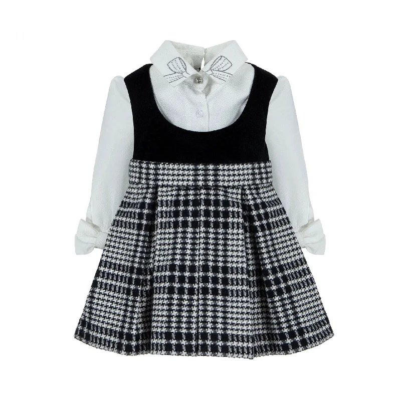 LAPIN HOUSE - Check Pinafore Dress - Black