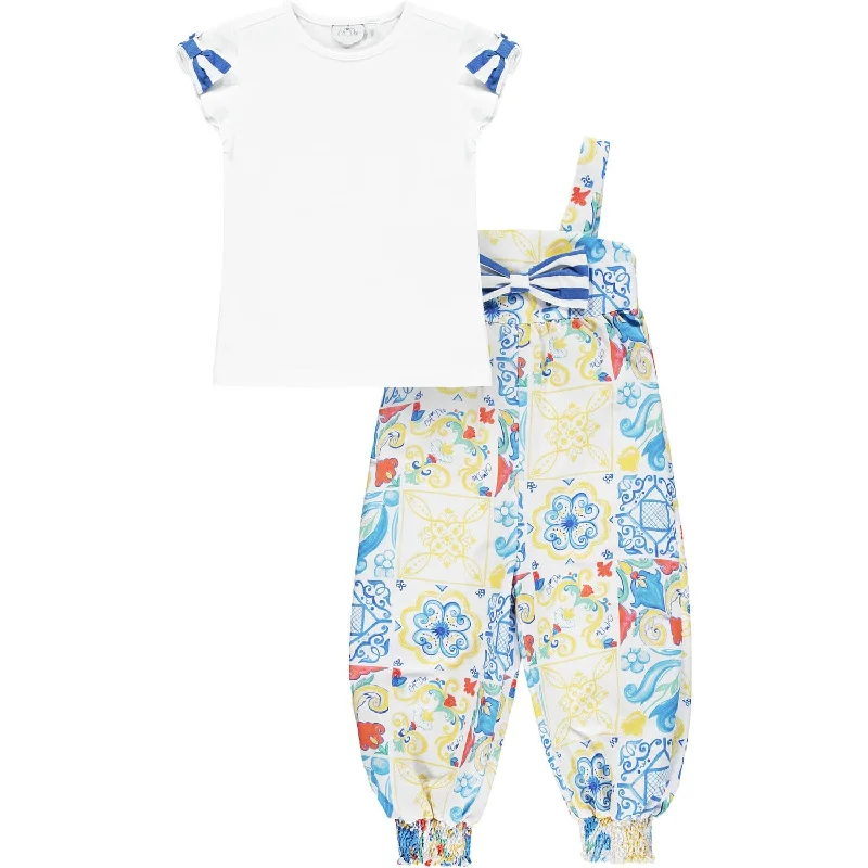 A DEE - Tile Print Two Piece Dungaree Set