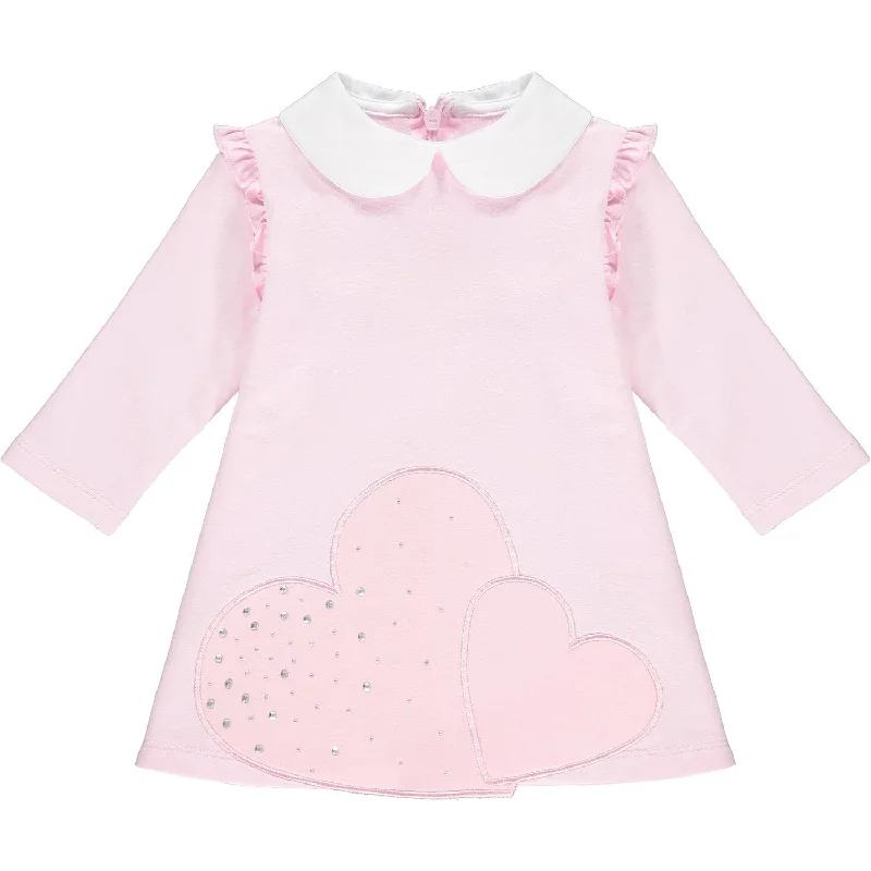 LITTLE A - Large Heart Dress - Pink