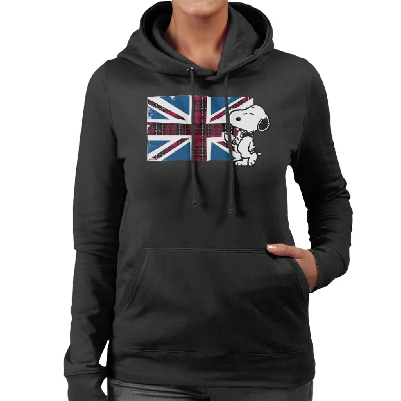 Peanuts Snoopy Union Jack And Tea Women's Hooded Sweatshirt