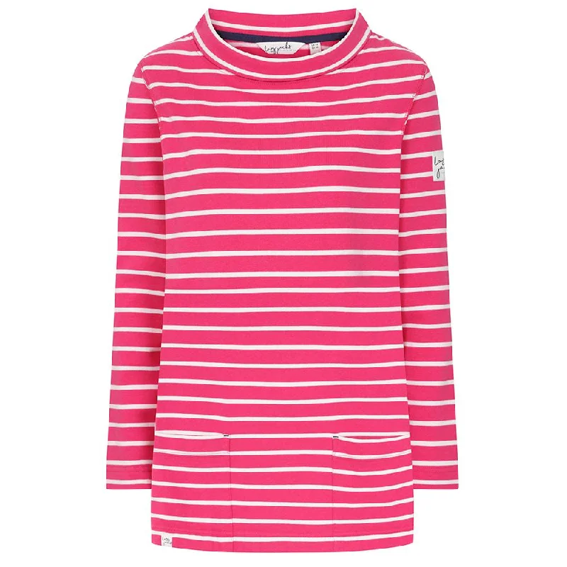 LJ94S - Striped Roll Neck Sweatshirt - Lipstick