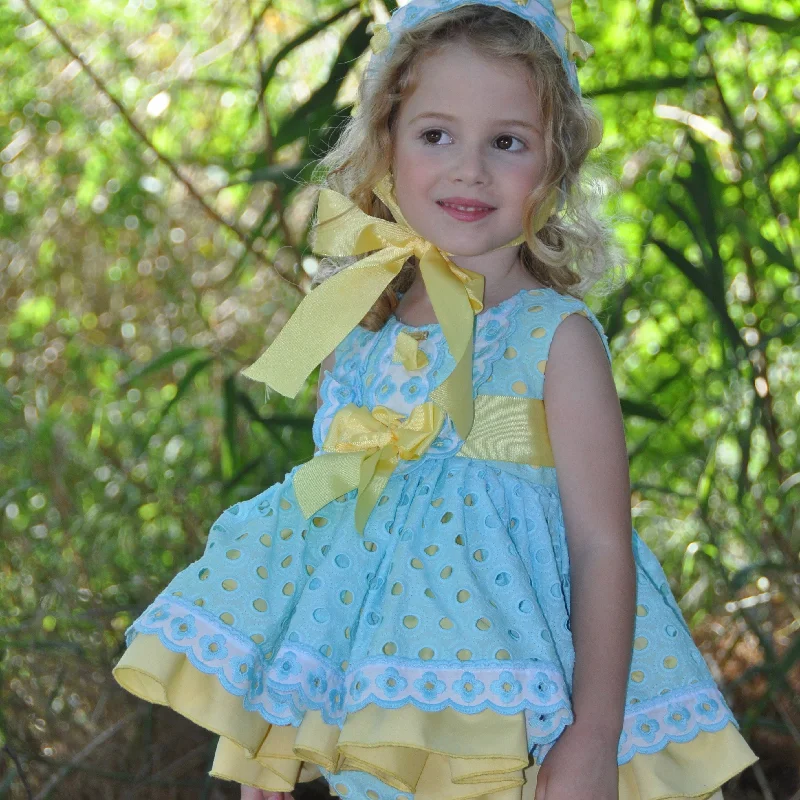 LA AMAPOLA - Valeria Baby Dress & Knickers - Yellow