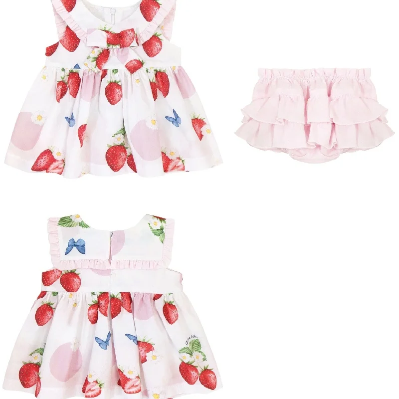 BALLOON CHIC- Strawberry Baby Print Dress Set