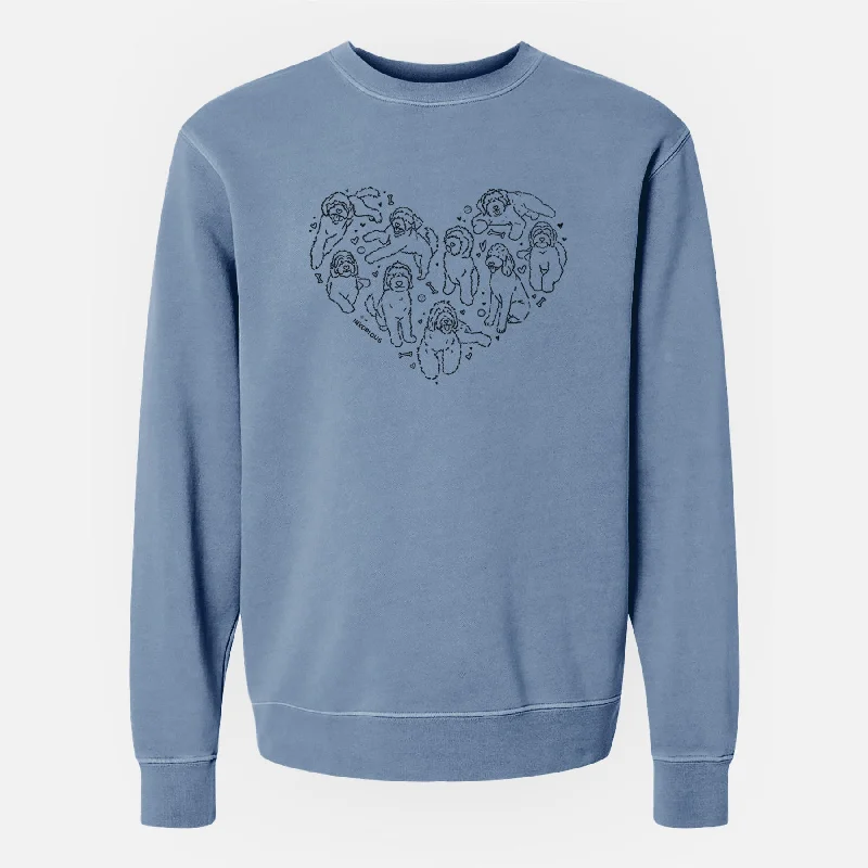 Heart Full of Goldendoodles - Unisex Pigment Dyed Crew Sweatshirt