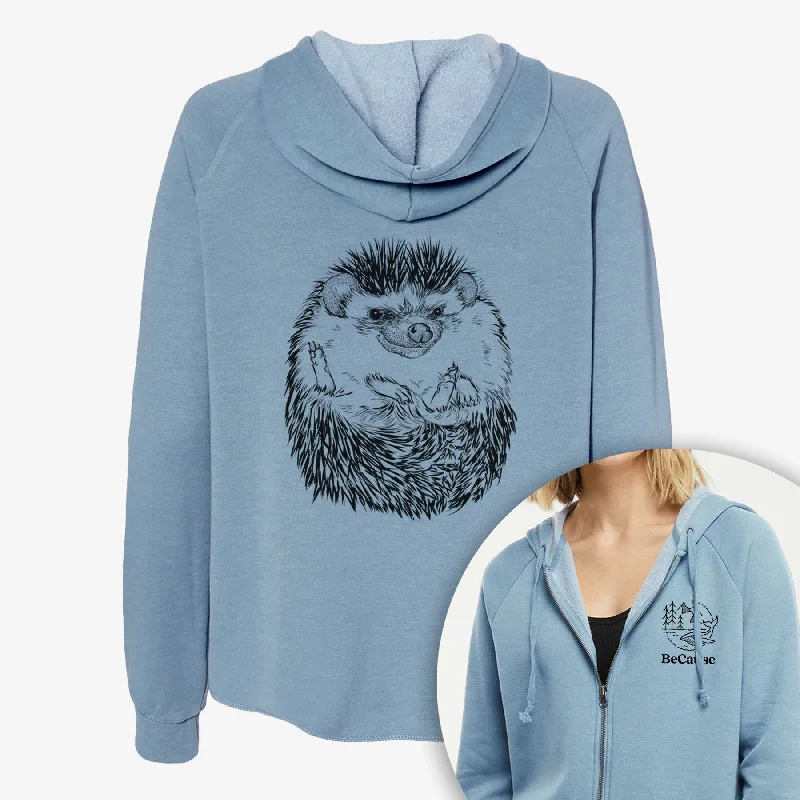 African Pygmy Hedgehog - Atelerix albiventris - Women's Cali Wave Zip-Up Sweatshirt