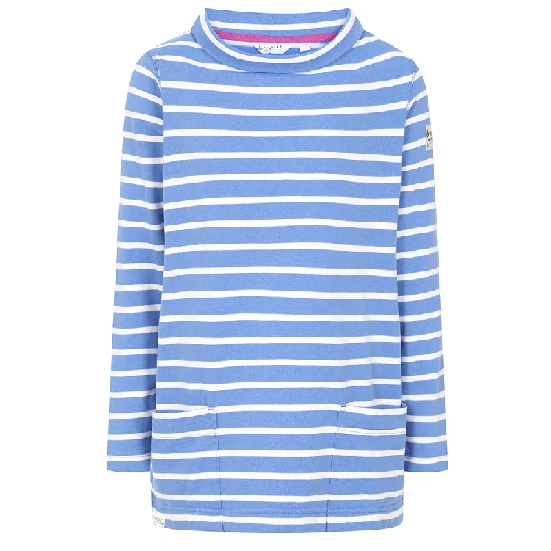 LJ94S - Striped Roll Neck Sweatshirt - Sapphire