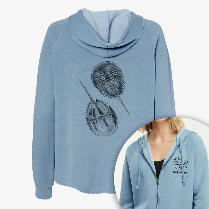 Atlantic Horseshoe Crab - Limulus polyphemus - Women's Cali Wave Zip-Up Sweatshirt