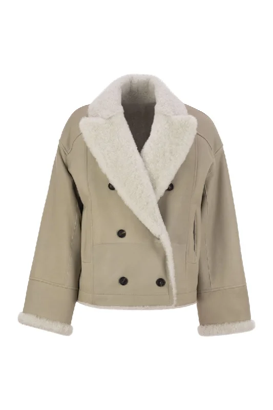 Reversible Fuzzy Shearling Outerwear with Jewellery