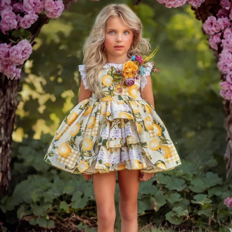 DUERME SAFILLA - Lara Puffball Dress - Yellow