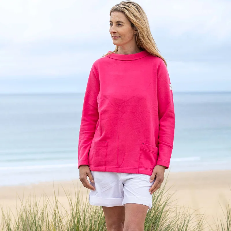 LJ94 - Plain Roll Neck Sweatshirt - Blush