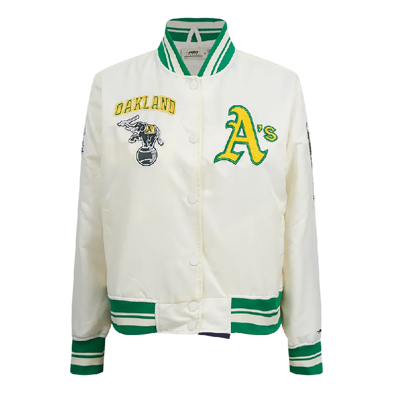 CHAMARRA DE SATÉN MLB OAKLAND ATHLETICS RETRO CLASSICS PARA MUJER