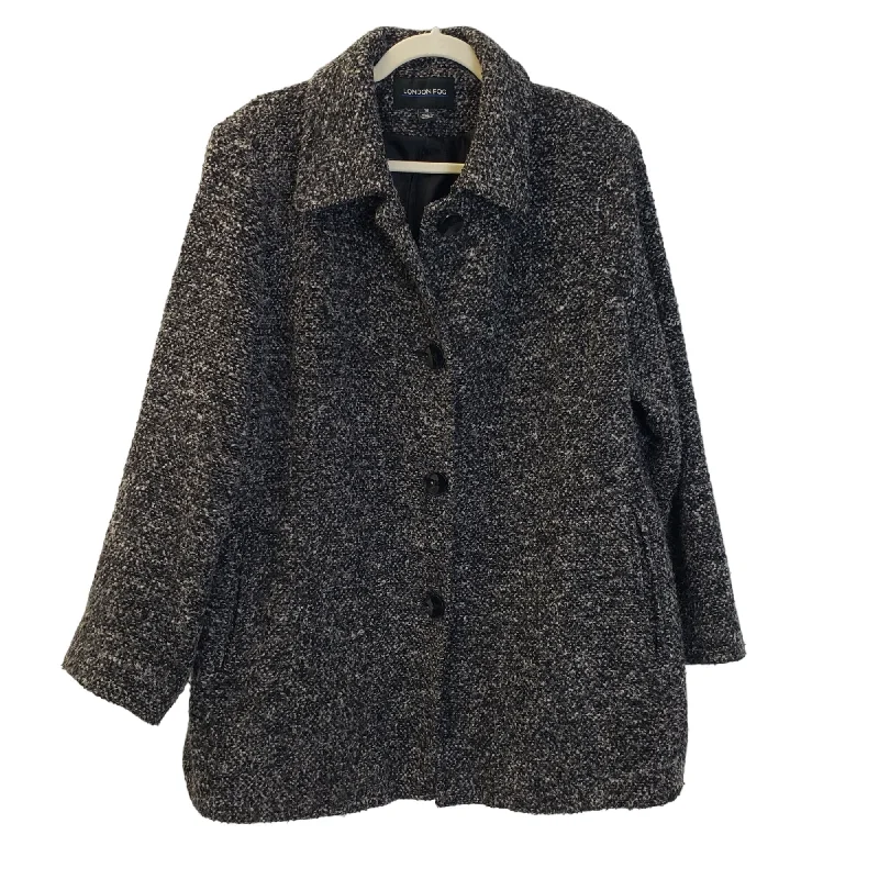 London Fog Wool Blend Tweed Jacket Coat Size 1X