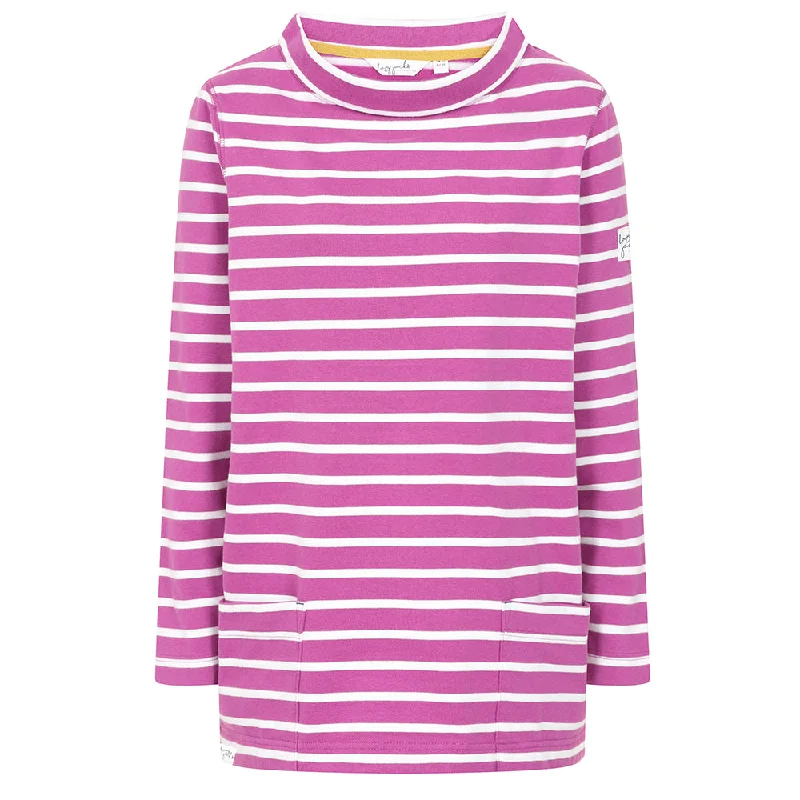 LJ94S - Striped Roll Neck Sweatshirt - Striking Purple