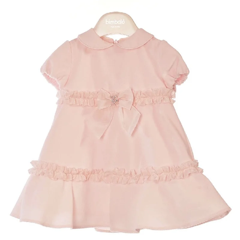 BIMBALO PINK PETERPAN COLLAR  BOW DRESS