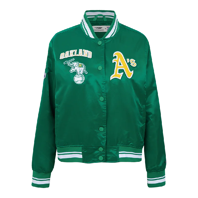 CHAMARRA DE SATÉN MLB OAKLAND ATHLETICS RETRO CLASSICS PARA MUJER