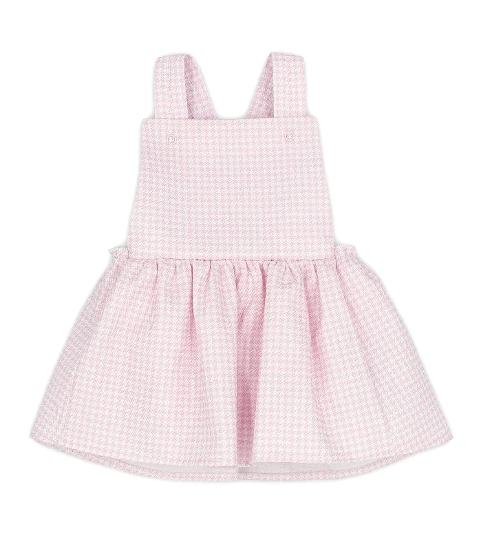 Rapife -  Dogtooth Pinafore Two Piece Set - Pink