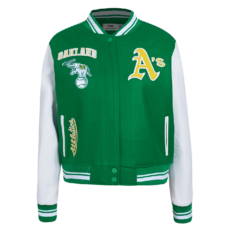 CHAMARRA UNIVERSITARIA MLB OAKLAND ATHLETICS RETRO CLASSICS PARA MUJER