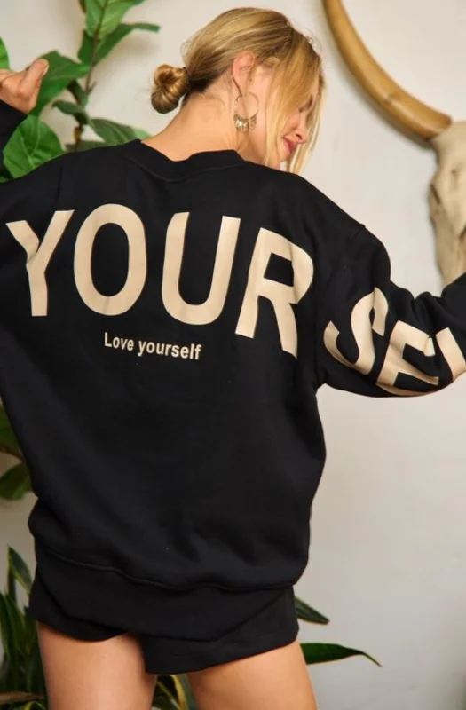 Salty Savage Ladies “BE YOURSELF” Drop Shoulder Oversized Sweatshirt