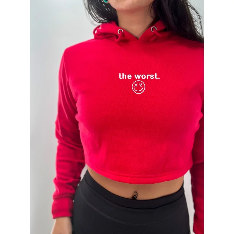 Salty Savage Ladies "the worst" Cropped Hoodie | Micro