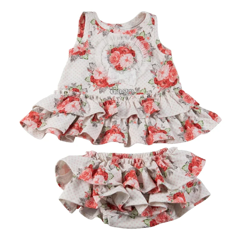 Daga - Floral  Dress Set - White