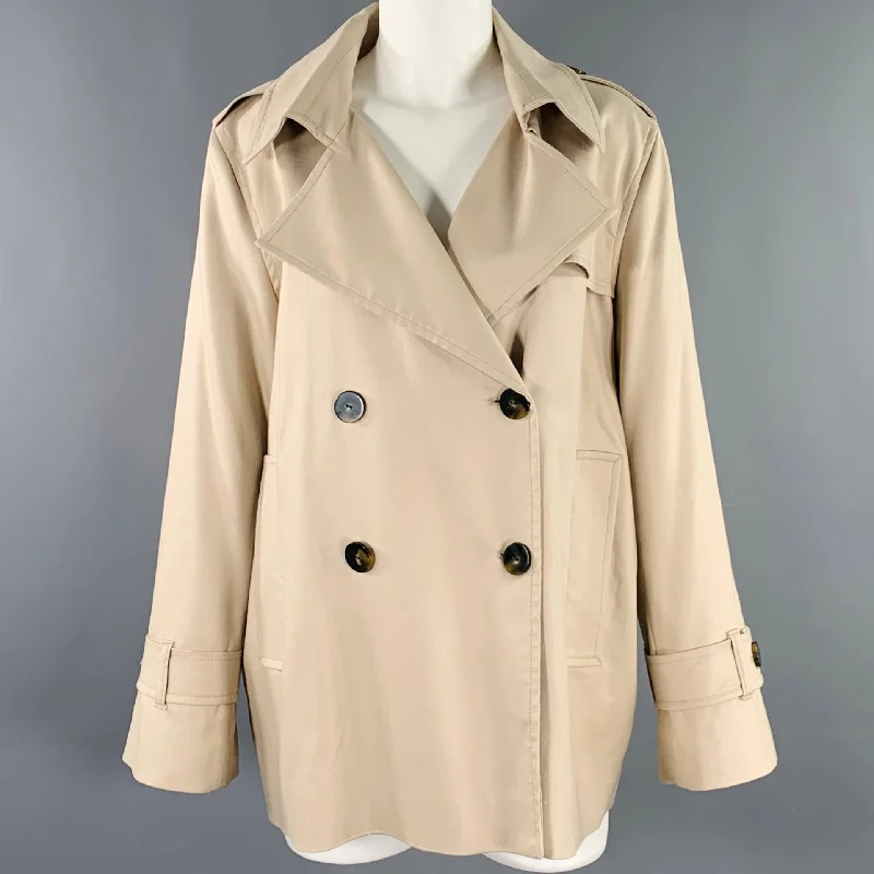 HALLHUBER Size 8 Beige Tencel Blend Double Breasted Coat