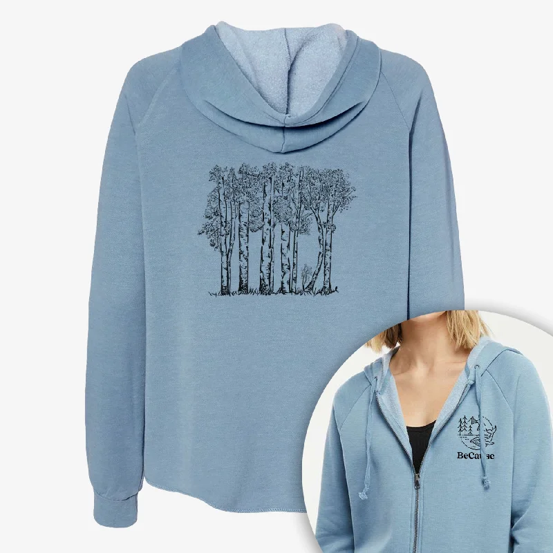 Quaking Aspens - Populus tremuloides - Women's Cali Wave Zip-Up Sweatshirt