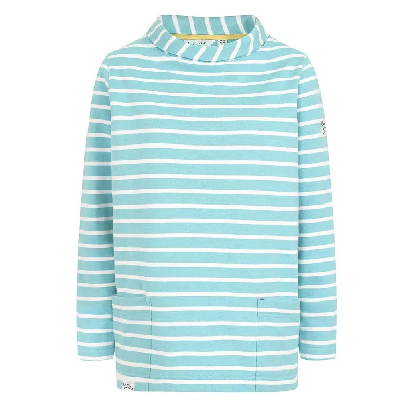 LJ94S - Striped Roll Neck Sweatshirt - Ocean