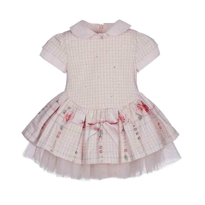 LAPIN HOUSE - Dog Tooth Tule Dress - Pink