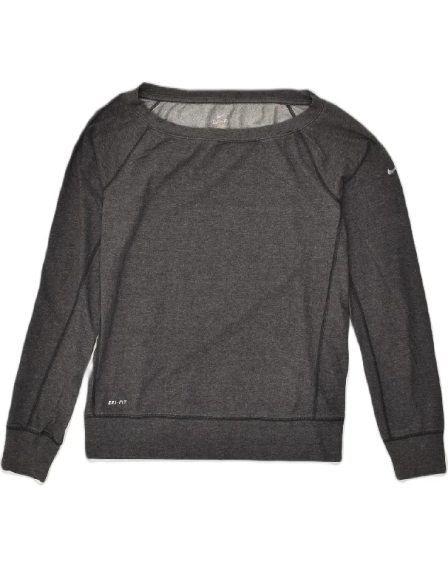 NIKE Womens Sweatshirt Jumper UK 10 Small Grey Cotton