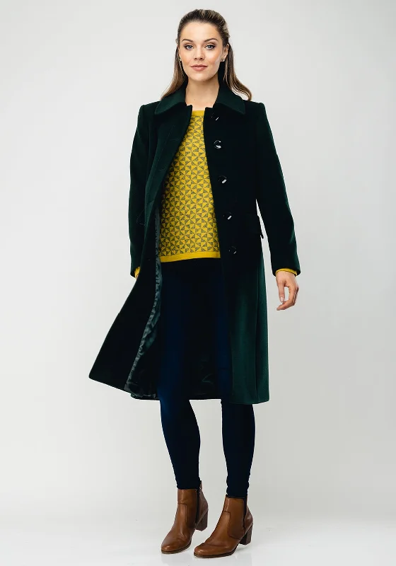 Christina Felix Classic Wool & Cashmere Coat, Forest Green