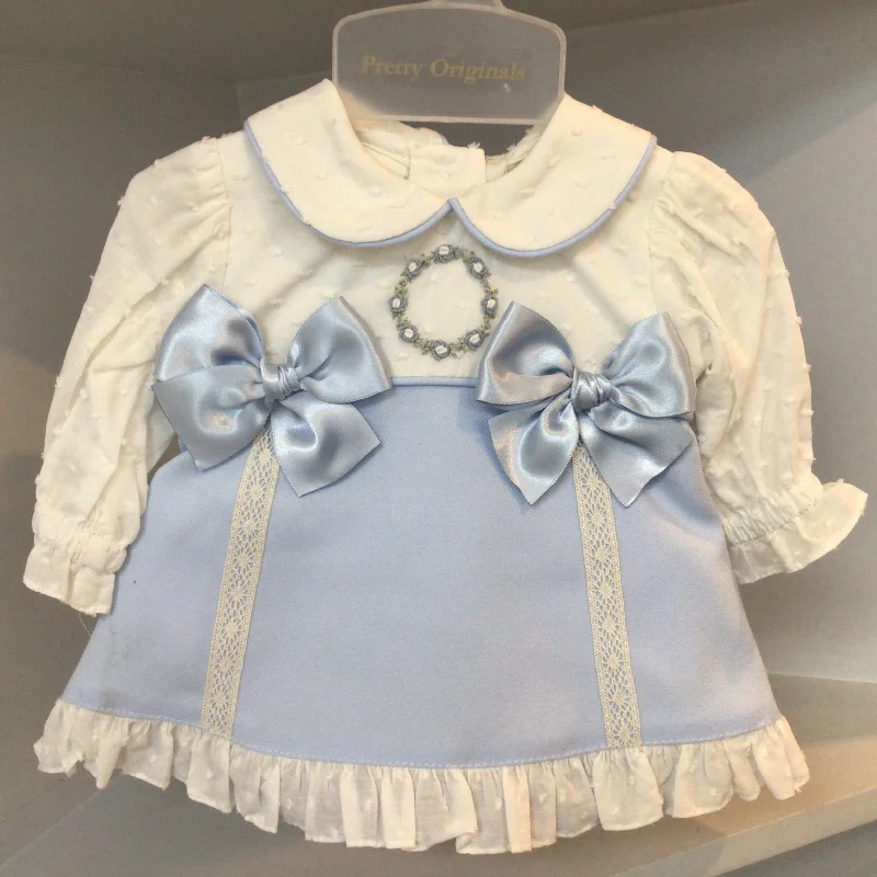 PRETTY ORIGINALS - Bow Dress Set & Hairband  - Blue