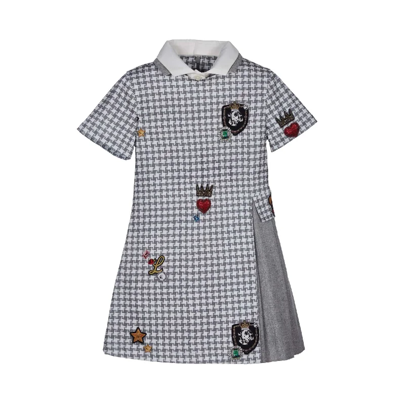 LAPIN HOUSE - Dog Tooth Short Sleeve Dalmatian - Grey