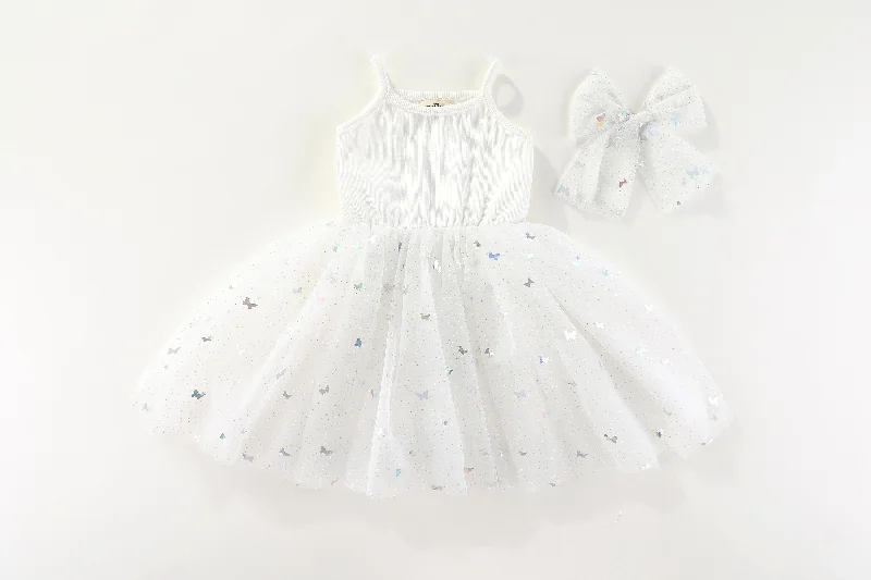 Valentina Tutu Dress - White Butterflies: 2-3Y, 3-4Y, 4-5Y, 5-6Y, 6-8Y